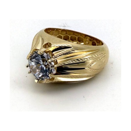 Anillo solitario de oro 18k talla 25